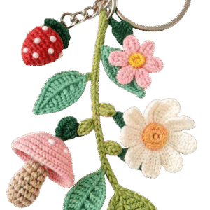 Handmade Crochet Flower Keychain